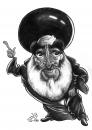 Cartoon: Grand Ayatollah Ali al-Sistani (small) by tamer_youssef tagged grand ayatollah ali al sistani iraq iran politics religion catoon caricature portrait pencil art sketch by tamer youssef egypt
