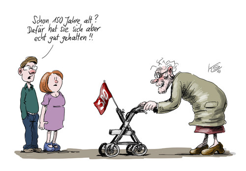 Cartoon: 150 Jahre... (medium) by Stuttmann tagged spd,150