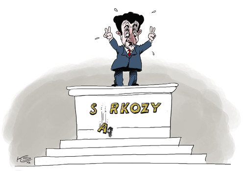 Cartoon: AAA (medium) by Stuttmann tagged ratingagenturen,moodys,standard,poors,sarkozy,frankreich
