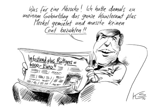 Cartoon: Abzocke (medium) by Stuttmann tagged sponsoren,politikergespräche,parteispenden,rüttgers,nrw,ackermann,deutsche,bank,kanzleramt,geburtstag,sponsoren,politikergespräche,parteispenden,rüttgers,nrw,ackermann,deutsche bank,kanzleramt,geburtstag,deutsche,bank