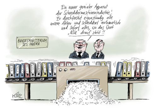 Cartoon: Apparat (medium) by Stuttmann tagged bundesinnenministerium,innenministerium,nsu
