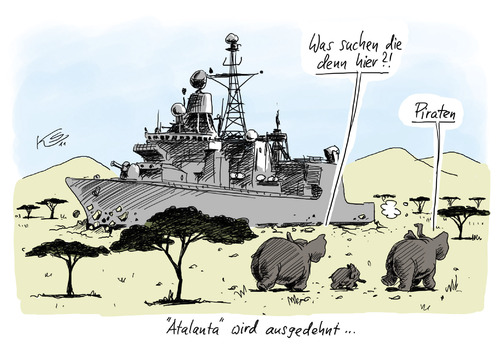 Cartoon: Atalanta (medium) by Stuttmann tagged atalanta,somalia,piraten,navfor,aden