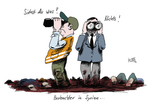 Cartoon: Beobachter in Syrien (medium) by Stuttmann tagged assad,syrien