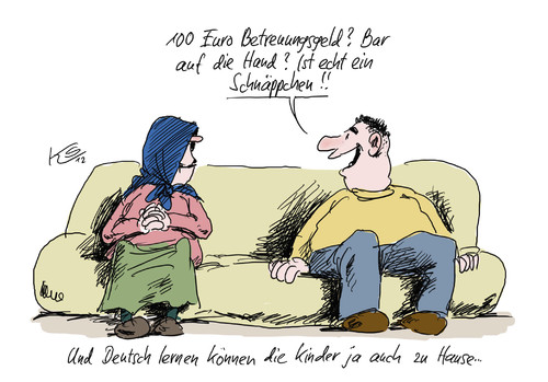 Cartoon: Betreuungsgeld (medium) by Stuttmann tagged betreuungsgeld