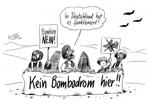 Cartoon: Bombodrom (medium) by Stuttmann tagged bombodrom,bombodrom,bomben,krieg,angriff,deuschland,irak