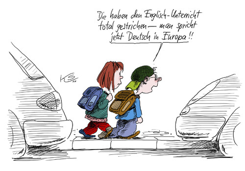 Cartoon: Deutsch (medium) by Stuttmann tagged cdu,kauder,englisch,deutsch