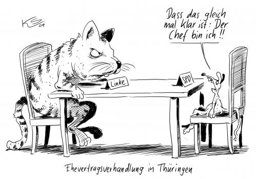 Cartoon: Ehevertrag (medium) by Stuttmann tagged linke,spd,thüringen,koalitionen,linke,spd,thüringen,koalitionen,partei,parteien