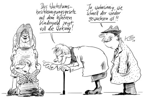 Cartoon: Gewachsen (medium) by Stuttmann tagged wachstumsbeschleunigungsgesetz,kindergeld,wachstumsbeschleunigungsgesetz,kindergeld,wachsum,kinder,eltern,geld,finanzen,finanzierung,erziehung,familie