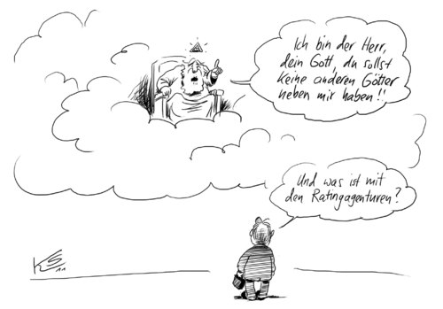 Cartoon: Goetter (medium) by Stuttmann tagged ratingagentur,rating,agentur,gott,götter,glaube,religion,ratingagentur,rating,agentur,gott,götter,glaube,religion