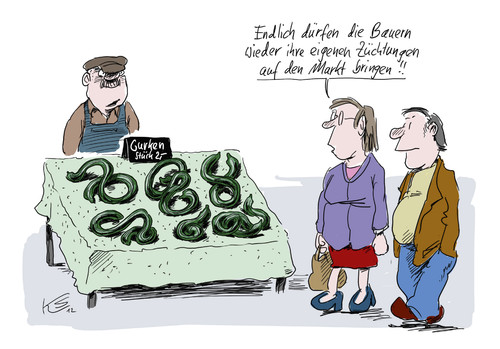 Cartoon: Gurken (medium) by Stuttmann tagged urteil,saatgut