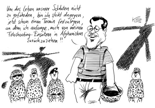 Cartoon: Guttenberg (medium) by Stuttmann tagged guttenberg,afghanistan,bundeswehreinsatz,kerner,stefanie,guttenberg,afghanistan,bundeswehreinsatz,kerner,stefanie