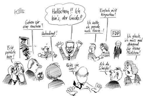 Cartoon: Hallöchen! (medium) by Stuttmann tagged fdp,westerwelle,fdp,guido westerwelle,guido,westerwelle