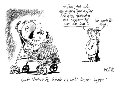 Cartoon: Hartz-IV-Kind (medium) by Stuttmann tagged hartz4,bvg,urteil,westerwelle,kinder