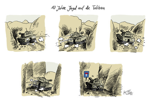 Cartoon: Jagd (medium) by Stuttmann tagged taliban,nato