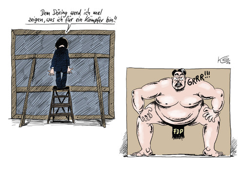 Cartoon: Kämpfer (medium) by Stuttmann tagged fdp,rösler,döring