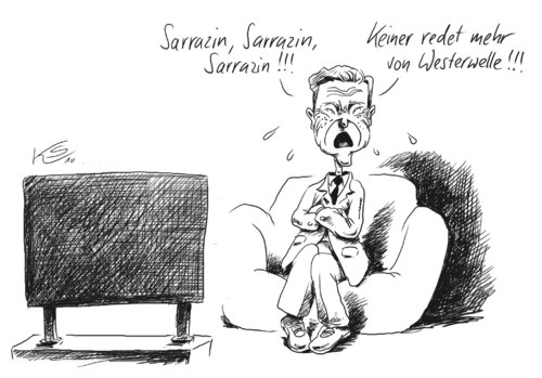 Cartoon: Keiner... (medium) by Stuttmann tagged sarrazin,westerwelle,fdp,thilo sarrazin,guido westerwelle,fdp,spd,thilo,sarrazin,guido,westerwelle