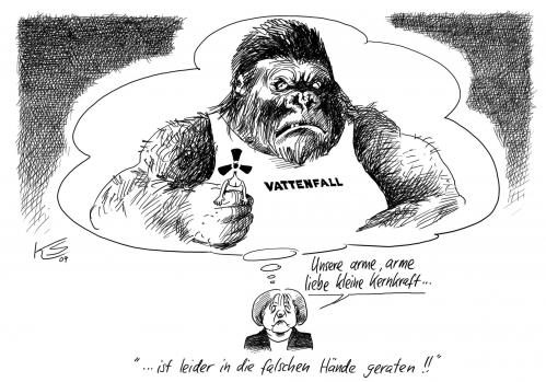 Cartoon: King Kong (medium) by Stuttmann tagged vattenfall,akw,atomkraft,kernenergie,störfall,krümmel,vattenfall,akw,atomkraft,kernenergie,störfall,krümmel,energie,energien,atomkraftwerk,angela merkel,king kong,affe,affen,angela,merkel,king,kong