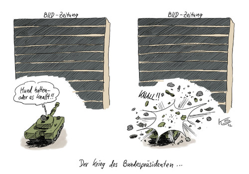 Cartoon: Knall (medium) by Stuttmann tagged privatkredit,wulff,bild,welt,pressefreiheit,medien,diekmann,döpfner,springer