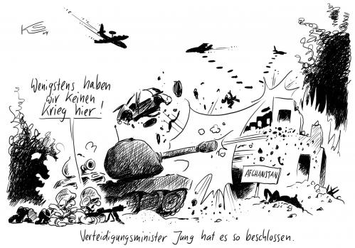 Cartoon: Krieg (medium) by Stuttmann tagged afghanistan,bundeswehr,auslandseinsätze,verteidigungsminister,jung,afghanistan,bundeswehr,auslandseinsätze,verteidigungsminister,franz josef jung,krieg,verteidigung,franz,josef,jung
