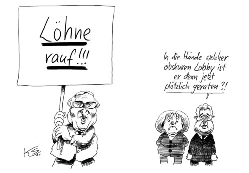 Cartoon: Löhne rauf! (medium) by Stuttmann tagged löhne,tarife,brüderle,fdp,löhne,tarife,brüderle,fdp,arbeit,job,beruf,gehälter,lohn