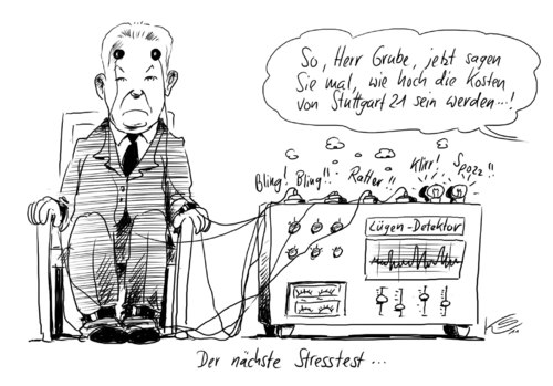 Cartoon: Luegendetektor (medium) by Stuttmann tagged db,deutsche,bahn,grube,stuttgar21,db,deutsche,deutsche bahn,grube,stuttgar 21,bahn,stuttgar,21
