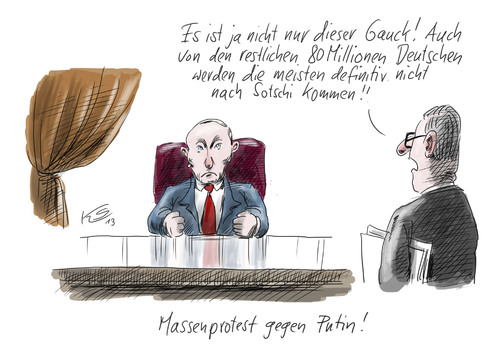 Cartoon: Massenprotest (medium) by Stuttmann tagged putin,russland,sotschi,olympiade