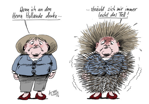 Cartoon: Merkel - Hollande (medium) by Stuttmann tagged merkel,hollande