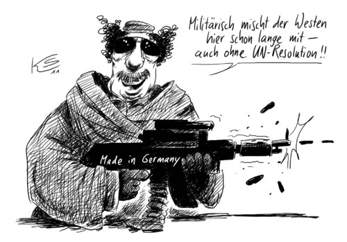 Cartoon: militaerisch (medium) by Stuttmann tagged militär,gaddafi,militär,gaddafi,libyen