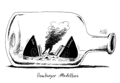 Cartoon: Modellbau (medium) by Stuttmann tagged hamburg,koalition,grün,schawrz,hamburg,koalition,grün,schwarz,modellbau