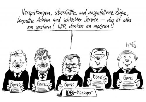 Cartoon: Morgen (medium) by Stuttmann tagged db,deutsche,bahn,ice,reisen,mehdorn,bonus,boni,bonuszahlungen,managergehälter,manager,gehalt,gehälter,bonus,boni,bonuszahlungen,einkommen,verdienst,managergehälter,hartmut mehdorn,chef,boss,db,deutsche bahn,zug,bahn,beförderungsmittel,reisen,reise,verreisen,verspätung,service,hartmut,mehdorn,deutsche