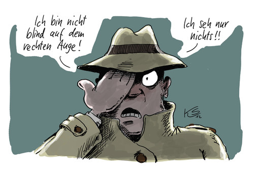 Cartoon: Nicht blind (medium) by Stuttmann tagged rechte,verfassungsschutz,nsu,nazis,neonazis
