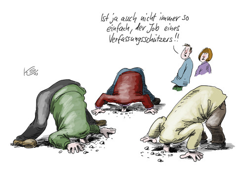 Cartoon: Nicht einfach... (medium) by Stuttmann tagged verfassungsschutz