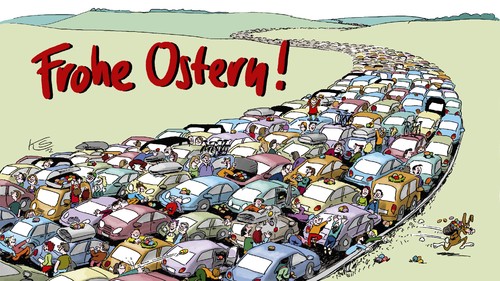 Cartoon: Ostern (medium) by Stuttmann tagged staus,verkehr,ostern