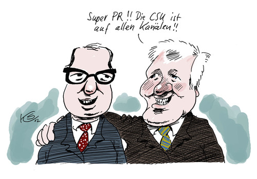 Cartoon: PR (medium) by Stuttmann tagged csu
