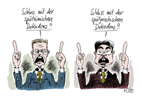 Cartoon: Schluss... (medium) by Stuttmann tagged griechenland