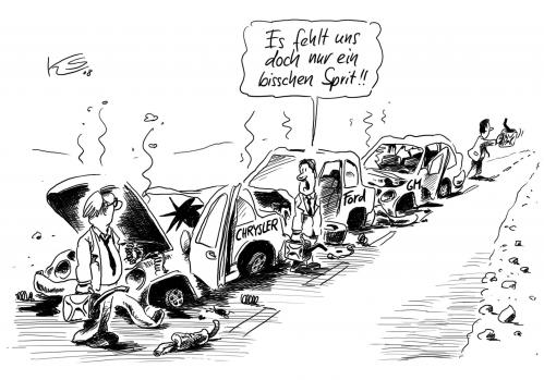 Cartoon: Sprit (medium) by Stuttmann tagged gm,ford,general,motors,chrysler,autokrise,insolvenz,wirtschaftskrise,usa,spirt,benzin,tanken,tankstelle,ressourcen,general motors,ford,gm,chrysler,autokrise,auto,autos,autoindustrie,industrie,automobilindustrie,insolvenz,wirtschaftskrise,usa,wirtschaft,finanzen,finanzkrise,amerika,general,motors