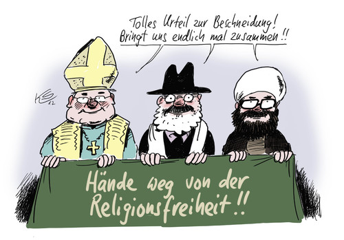Cartoon: Tolles Urteil! (medium) by Stuttmann tagged religionsfreiheit,beschneidung