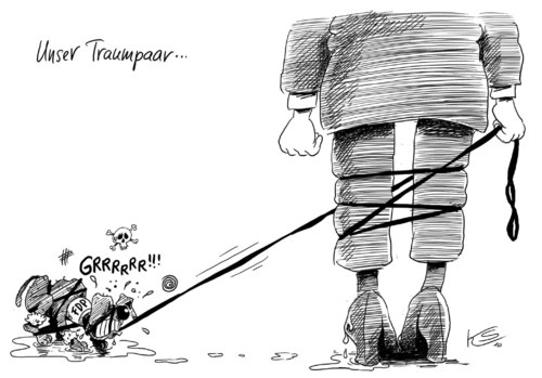 Cartoon: Traumpaar (medium) by Stuttmann tagged cdu,fdp,schwarzgelb,cdu,fdp,schwarzgelb