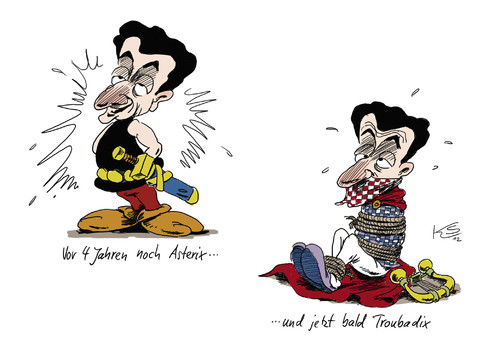 Cartoon: Troubadix (medium) by Stuttmann tagged asterix,troubadix,frankreich,sarkozy