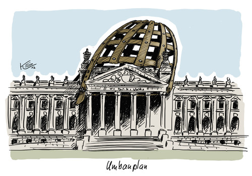 Cartoon: Umbauplan (medium) by Stuttmann tagged koalition