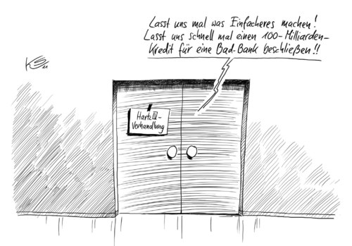 Cartoon: Verhandlung (medium) by Stuttmann tagged hartz4,bad,bank,kredite,hartz,arbeit,job,arbeitslosigkeit,arbeitslos,bank,kredite