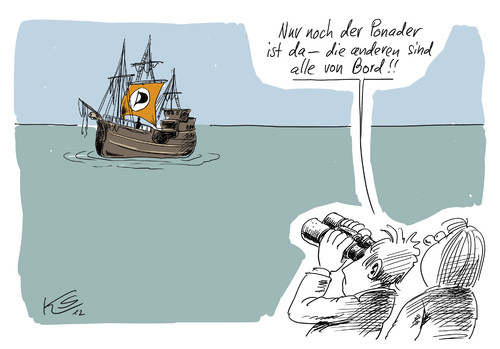 Cartoon: Von Bord (medium) by Stuttmann tagged piraten,ponader