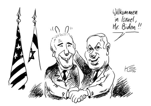 Cartoon: Willkommen (medium) by Stuttmann tagged biden,israel,biden,israel