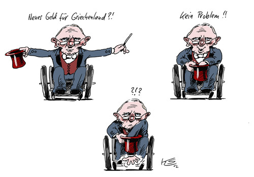 Cartoon: Zauberer (medium) by Stuttmann tagged schäuble,griechenland,eurokrise