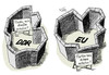 Cartoon: Mauern (small) by Stuttmann tagged mauer,berlin,ddr,flüchtling