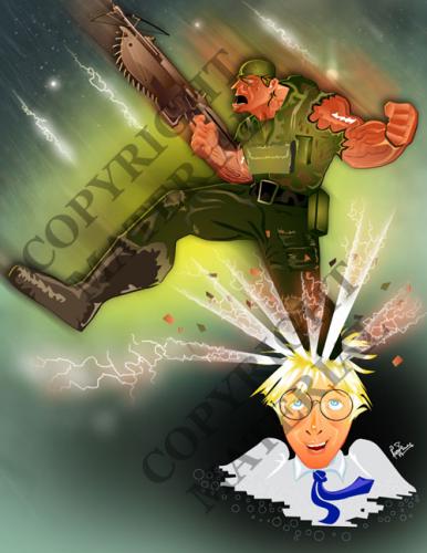 Cartoon: Dreams of a Nurd (medium) by remyfrancis tagged illustration,drawing,freehand,war,soldier,dream,boy,nurd,fantasy,gaming,caricature,cartoony,vector