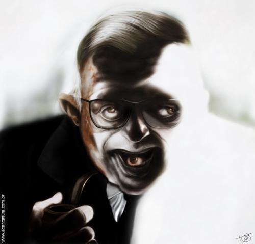 Cartoon: Caricature of Jean-Paul Sartre (medium) by Toni DAgostinho tagged caricature