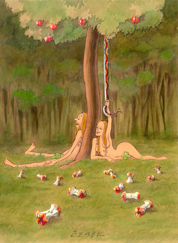 Cartoon: apples (medium) by ozbek tagged eve,and,adam