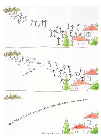 Cartoon: border (medium) by ozbek tagged border