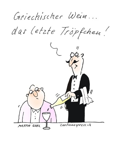 Cartoon: griechenland wein trinken politi (medium) by martin guhl tagged griechenland,wein,trinken,politik,eu,wirtschaft,krise